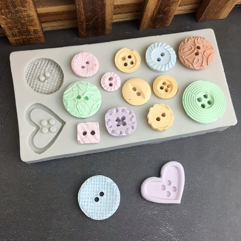Soap Making Tools - قالب سيليكون على شكل أزرار، قالب