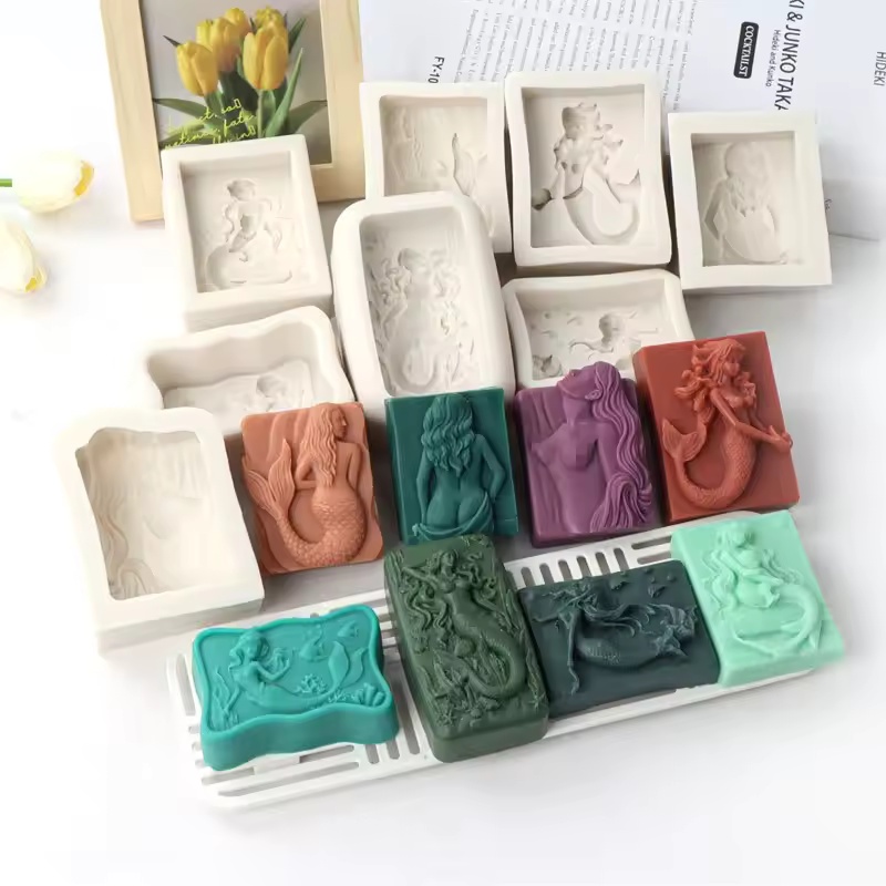 Soap Making Things - قالب شمع مستطيل الشكل بتصميم حورية