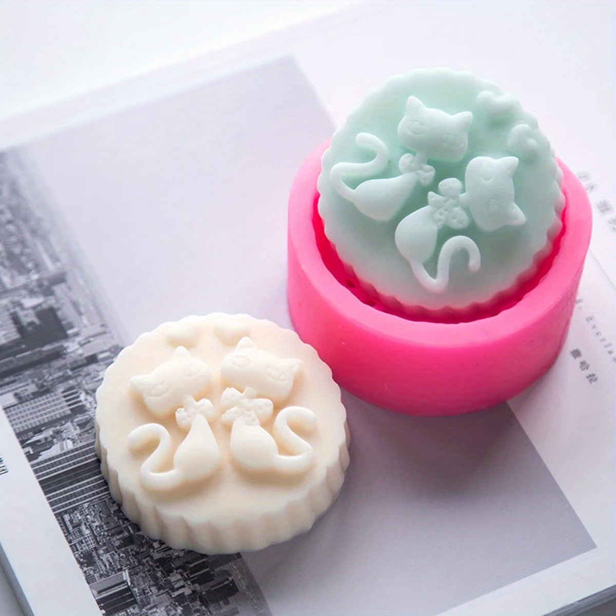Soap Making Things - قالب صابون سيليكون على شكل قطة